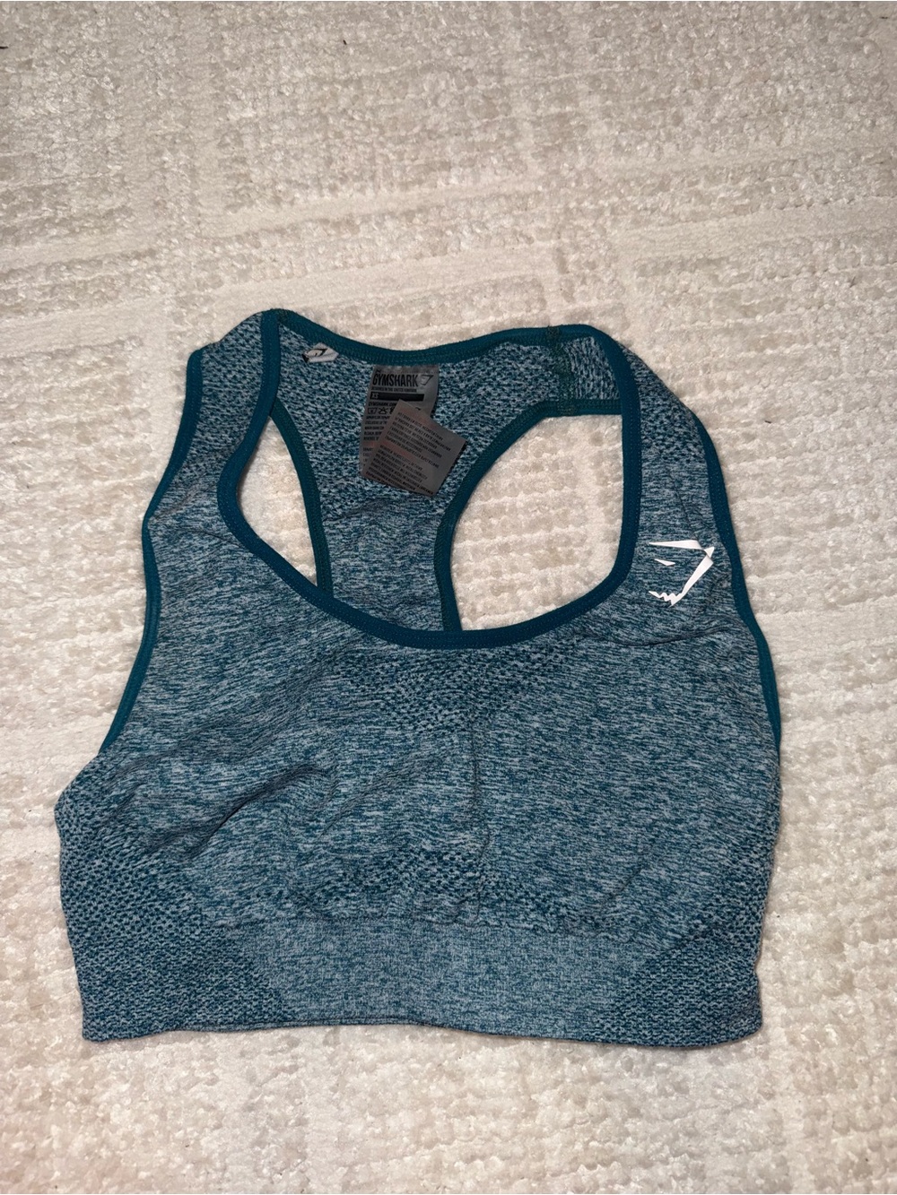 Gymshark Teal Blue Seamless Racerback Sports Bra